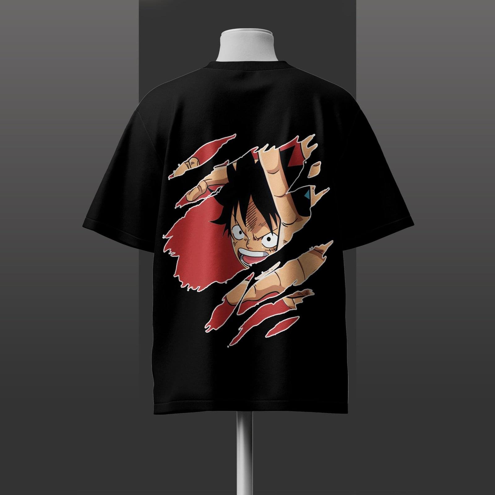 One piece Luffy tear effect tee